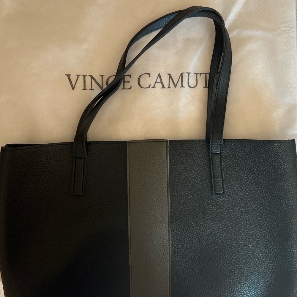 Vince Camuto Two-Tone Black and Gray Tote
